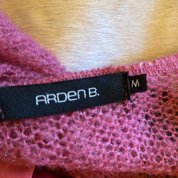 Arden B mauve satin and angora sheer everywhere but bodice dress sweater M - Picture 7 of 8